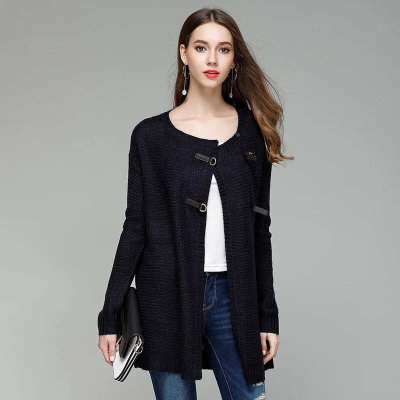 

Women Cardigan Sweater 2018 Autumn Winter Slim Sweater Fashion Women Elegant Casual Loose Medium-long Knitted Coat Kardigan