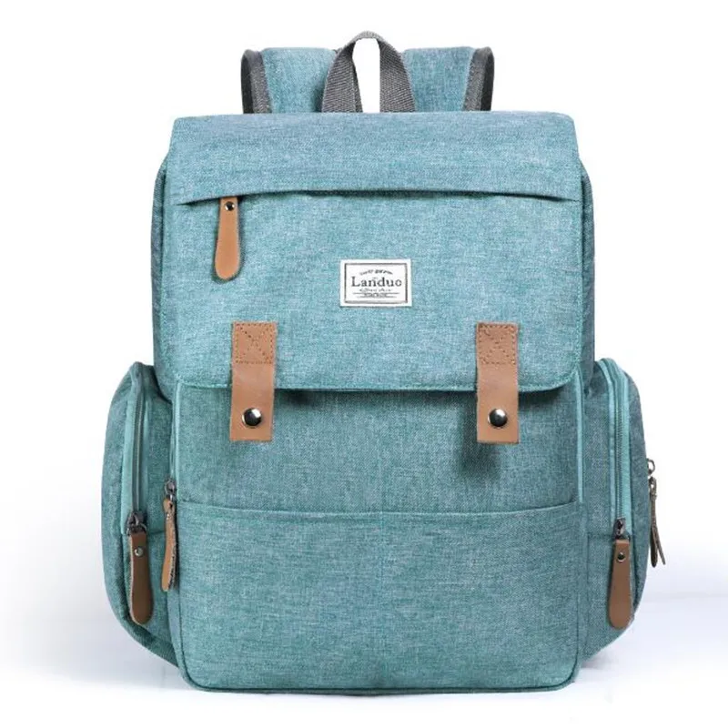 Green Authentic LAND Mommy Diaper Bags Mother Large Capacity Travel Nappy Backpacks with anti-loss zipper Baby Nursing Bags NEW - Цвет: Green