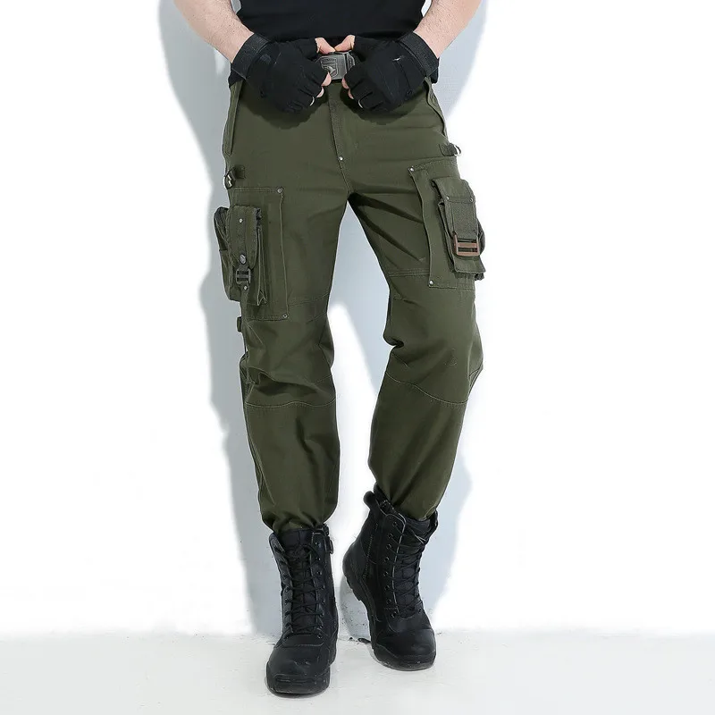 Army Green Хлопковые мужские армейские тактические брюки-карго SWAT, 101th Airborne, военные брюки, страйкбол, несколько карманов - Цвет: Army Green