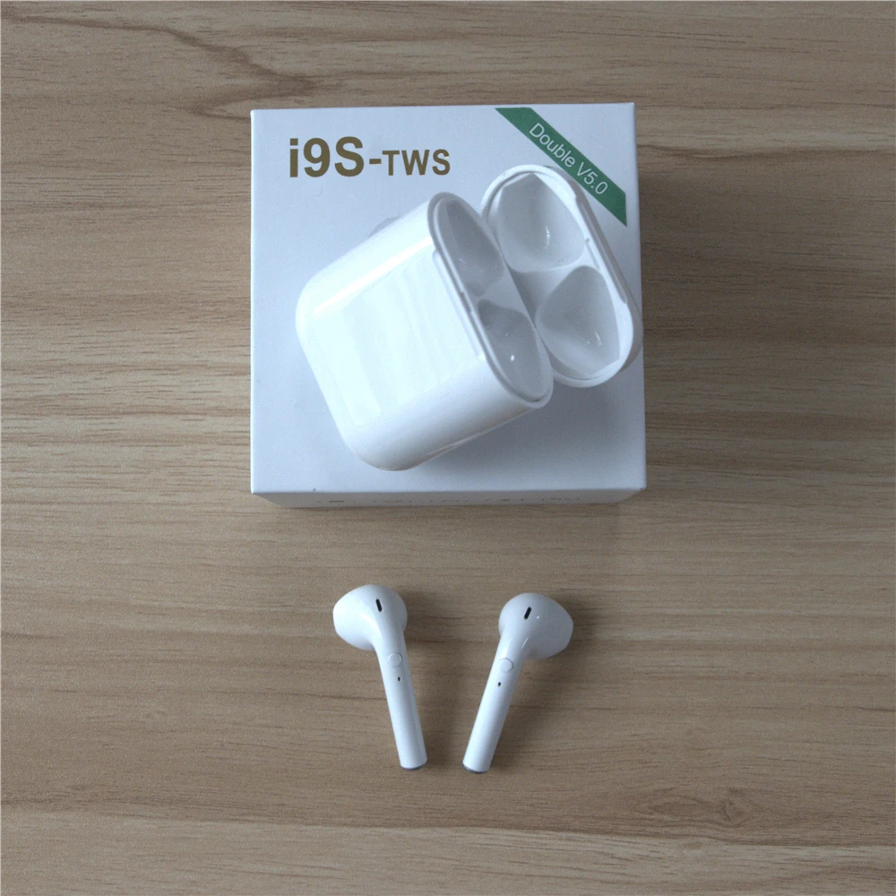 i9s-tws Bluetooth наушники беспроводные наушники гарнитуры стерео наушники-вкладыши с зарядной коробкой для ios Android