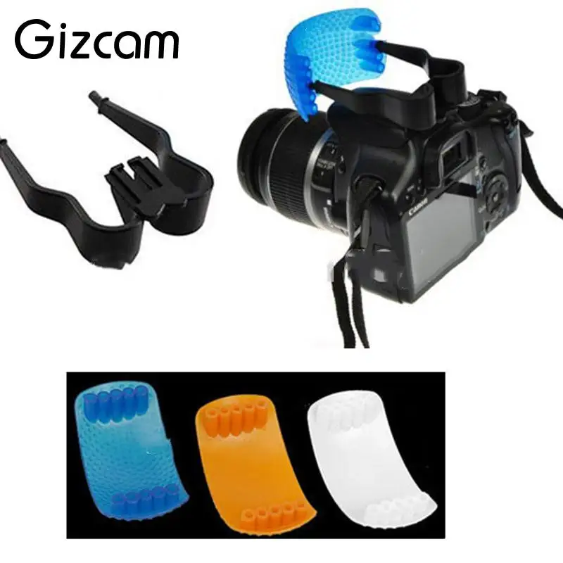 Gizcam 3 шт. цвета всплывающие вспышки мягкий диффузор купол для камеры Canon SLR