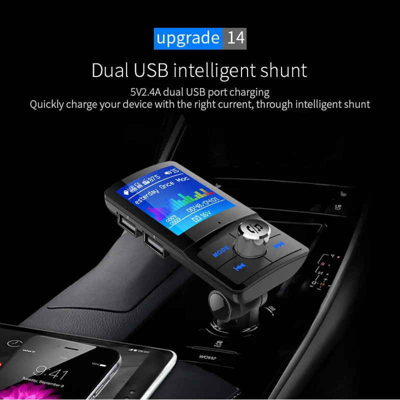 Fm передатчик JaJaBor Bluetooth автомобильный комплект Handsfree AUX музыкальный приемник