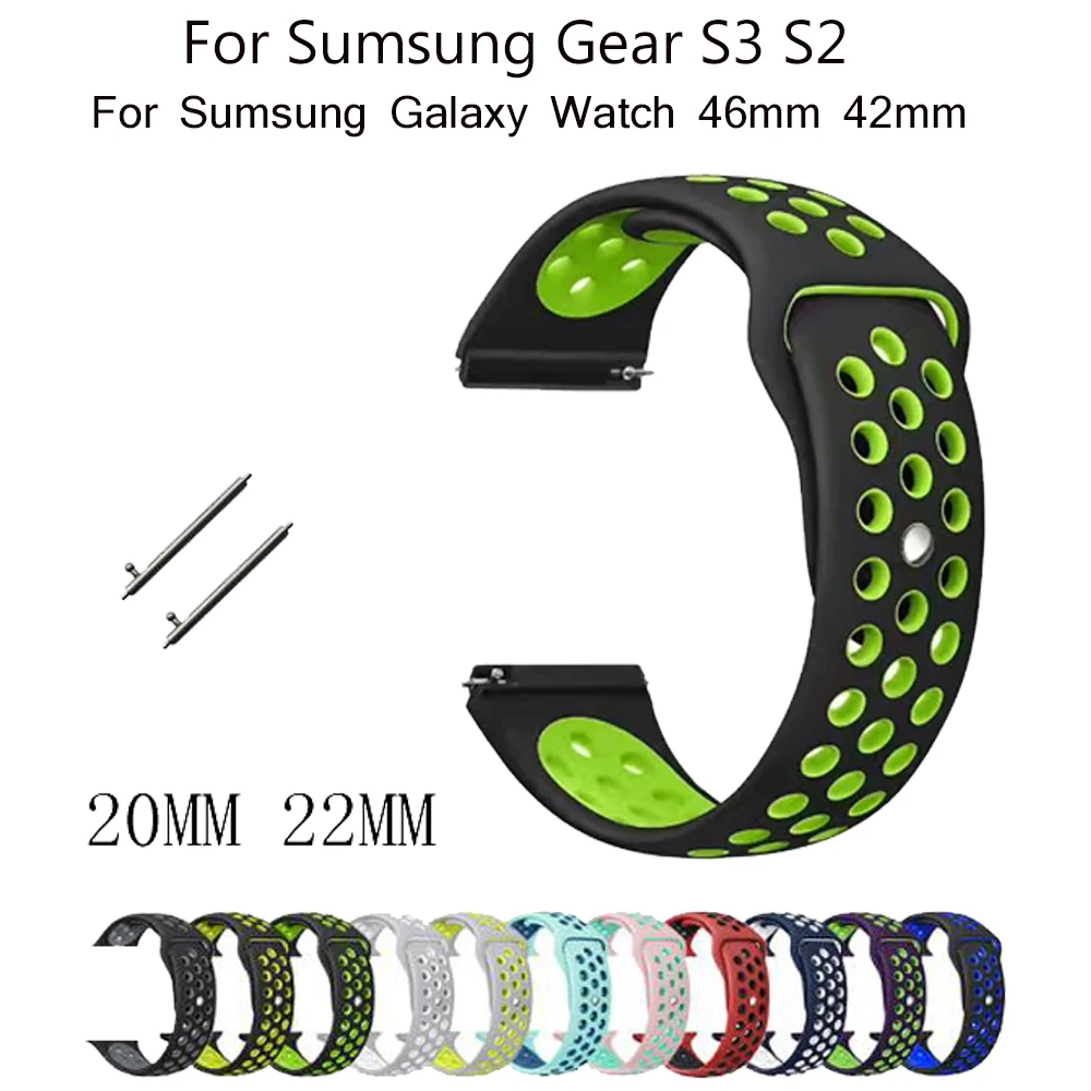 Силиконовый ремешок для Samsung Gear S3 Frontier 22 мм браслет Classic S2 Sport 20