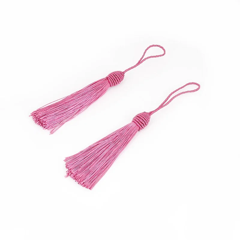 Fuchsia 10 шт./упак. сетки шелка полиэфира Ленточки с бахромой на каблуке 15 см с длинным рукавом хлопковые Ленточки для дома Свадебные украшения DIY пошива штор аксессуары - Цвет: Fuchsia
