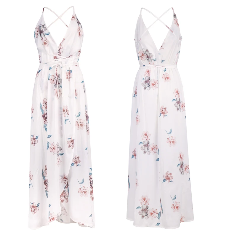 Летнее богемное пляжное большой маятник женское сексуальное платье с v-образным