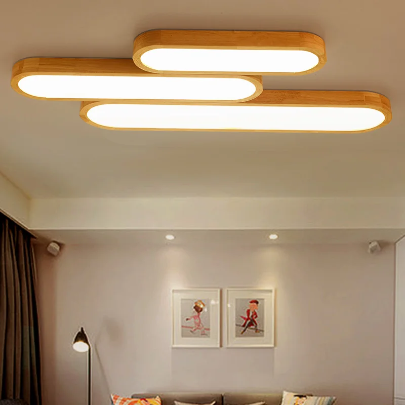 

MDWELL Modern Led Ceiling Lights For Living Room Bedroom lamparas de techo colgante moderna avize Wooden Ceiling Lamp Fixtures