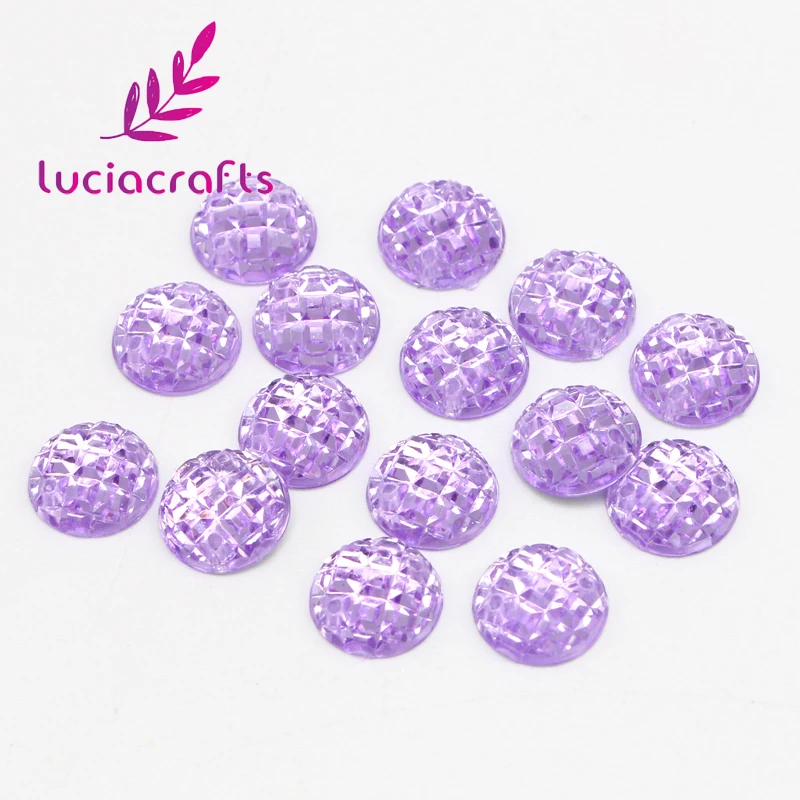 Lucia crafts 50 шт./лот круглые пришивные камни акриловые стразы с плоской обратной