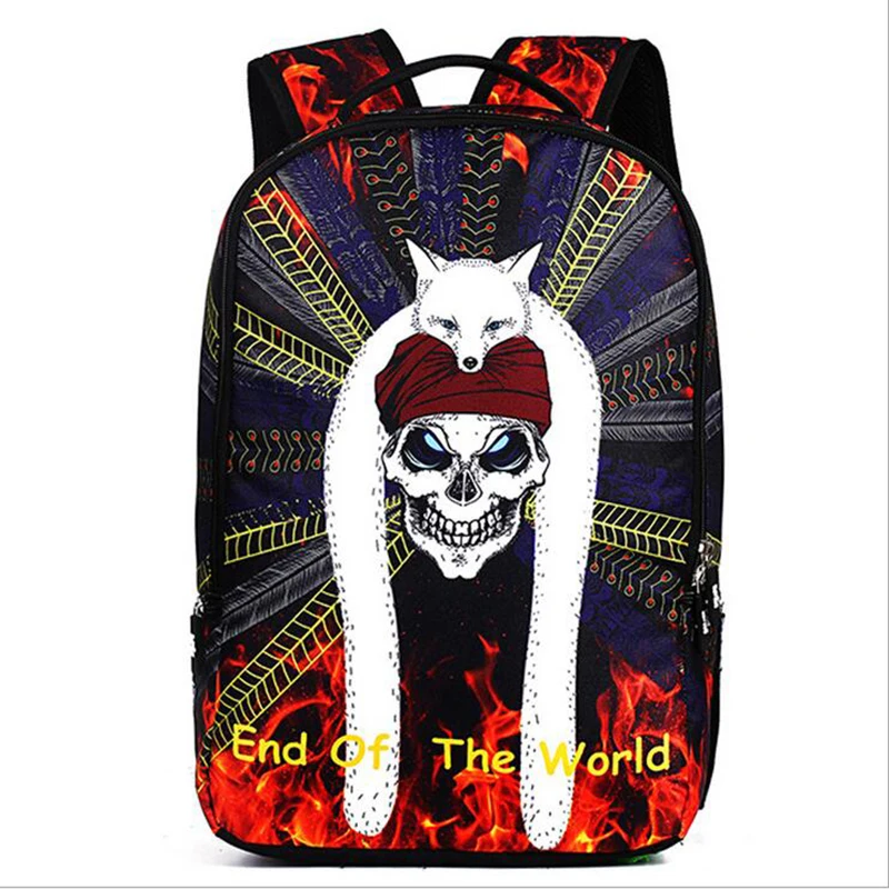 Модный мужской женский рюкзак с рисунком черепа, дорожный Рюкзак Mochila, детские школьные сумки для подростков