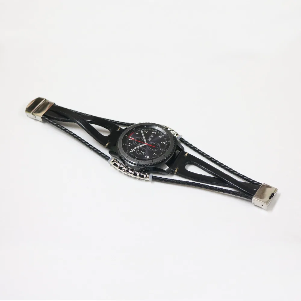 Ремешок кожаный для Samsung Galaxy Watch 46 мм браслет смарт часов Huami Amazfit Pace/Stratos 2 22