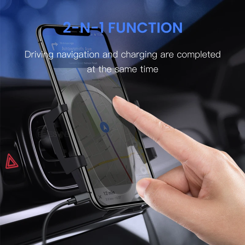 ESVNE автомобильное беспроводное зарядное устройство для iphone 8 X XS XR samsung xiaomi qi