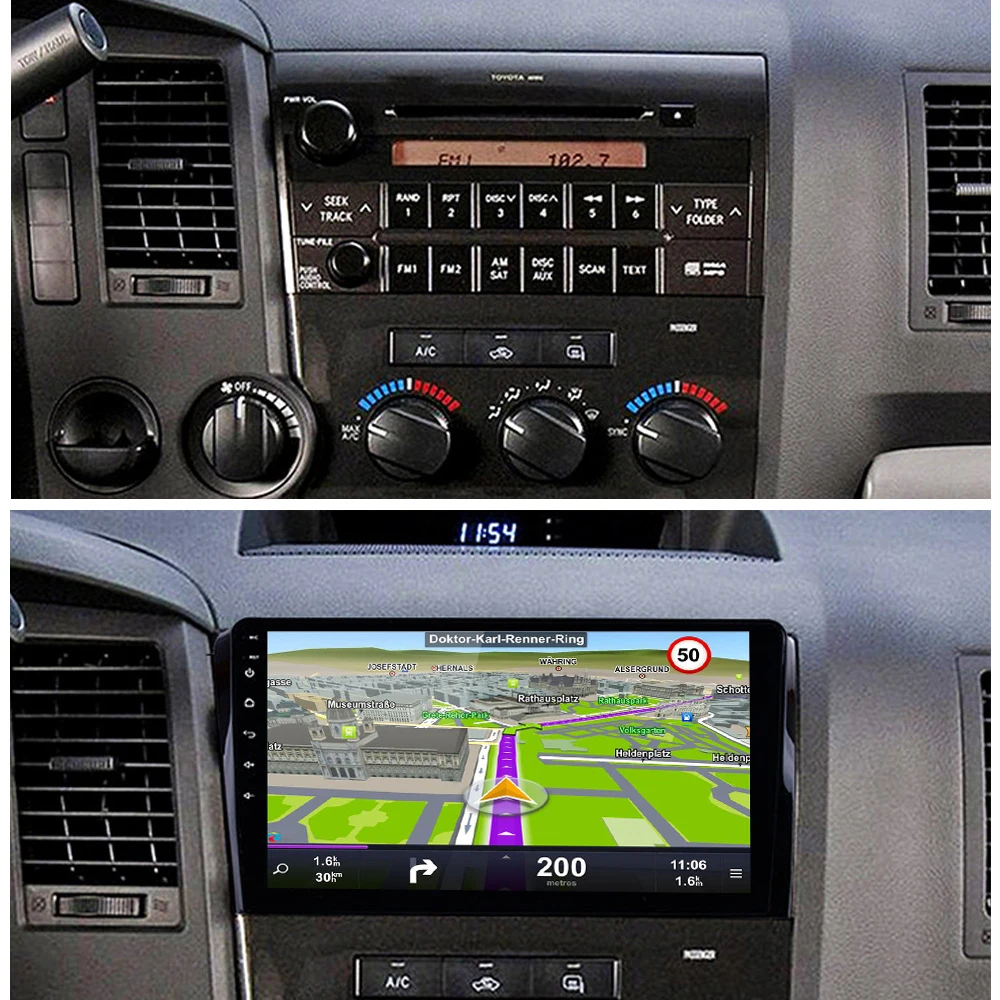 Sinosmart Автомобильный GPS навигатор радио для Toyota Tundra Sequoia 2007 2016 2.5D IPS/QLED экран 8 ядер DSP