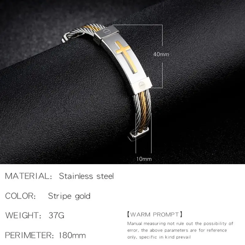 Мужской браслет из нержавеющей стали с крестом|pulseira masculina|mens bracelet banglefate love |