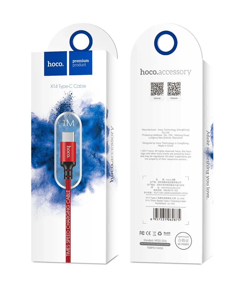 HOCO usb type C кабель 2A USB C кабель для быстрой зарядки кабель для передачи данных type-C USB зарядный кабель для Galaxy S8 Plus Xiaomi 6 Mi5