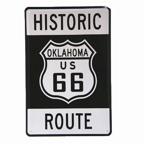Металлическая жестяная вывеска АЗС US Route 66 винтажное украшения для дома бара паба деревенская настенная доска гаражный бар-закусочная - Цвет: Сливовый