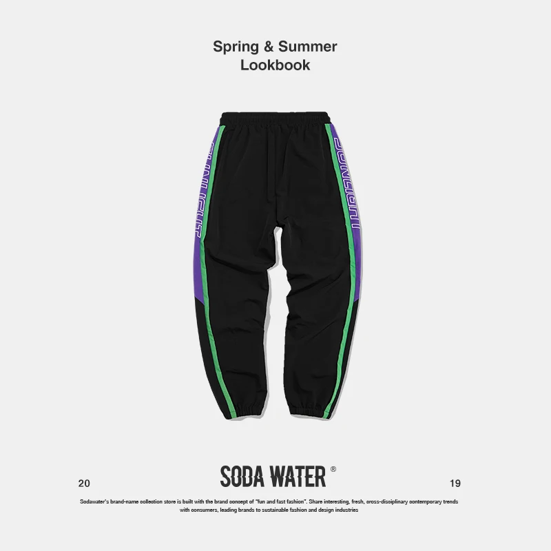 Мужские спортивные брюки sodawater черные повседневные тренировочные штаны с