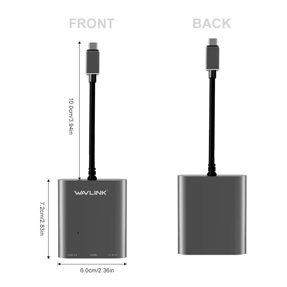 Алюминиевый концентратор USB C Wavlink внешний 3 1 Gen 2 Супер Скоростной типа с портами