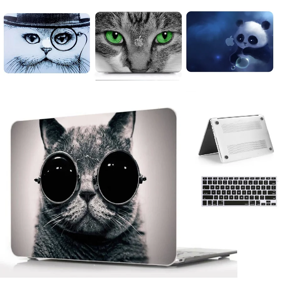 Новинка 2019 Жесткий Чехол для ноутбука с рисунком + чехол клавиатуры Apple Macbook