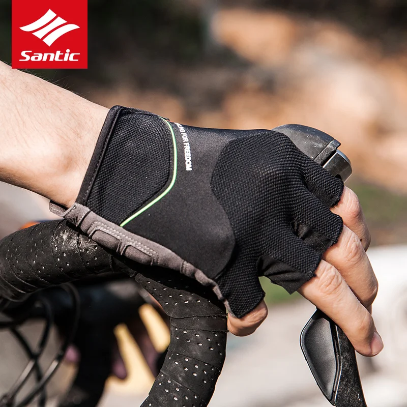 Santic мужские и женские велосипедные перчатки с полупальцами дышащие MTB дорожные
