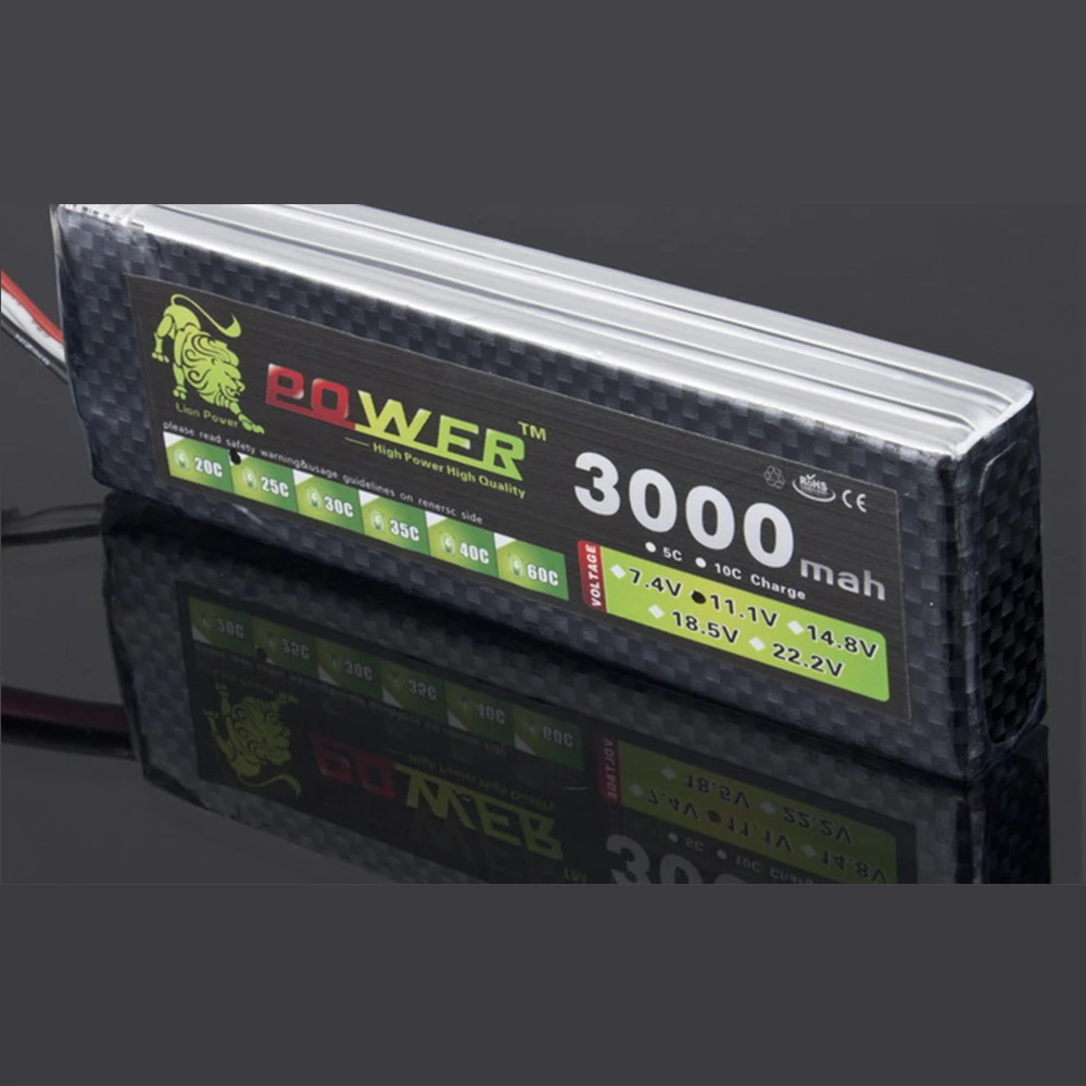Lion Power Lipo 3S 11 1 В 3000 мА/ч 25C MAX 35C LiPo аккумулятор для RC вертолета Car Boat Quadcopter детали