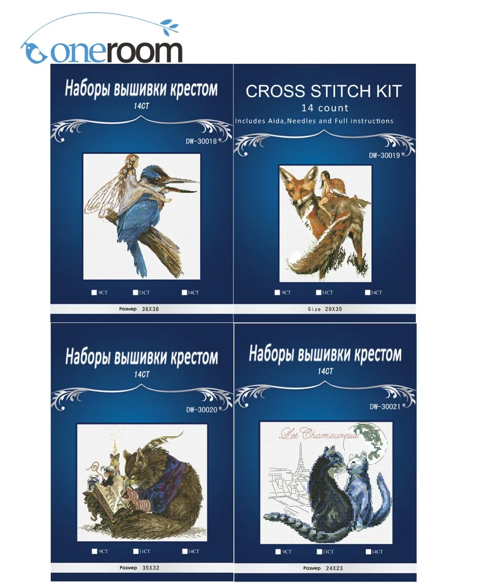 Набор для вышивки крестом 14 карат с кошками и птицами|cross stitch 14ct|counted cross stitchcross birds |