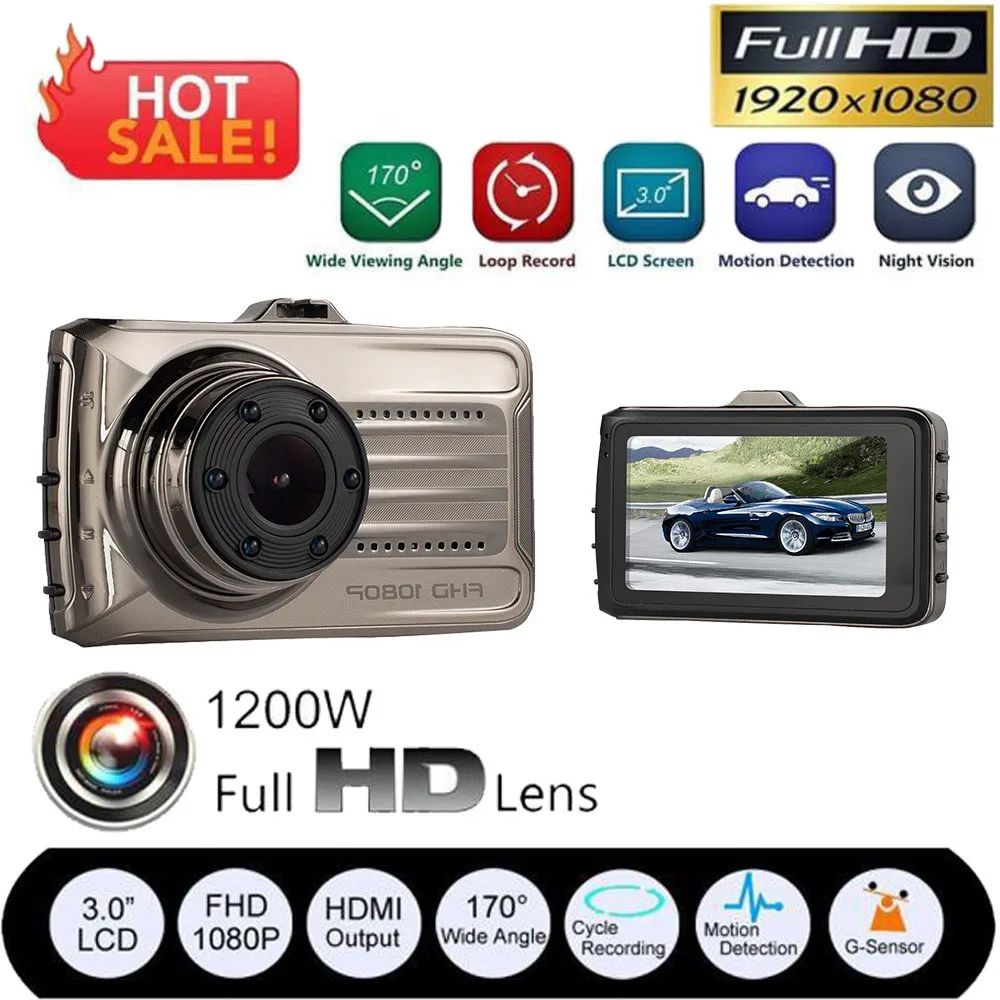 Хит продаж 3 0 дюймовый экран видеорегистратор для вождения автомобиля HD 1080 P