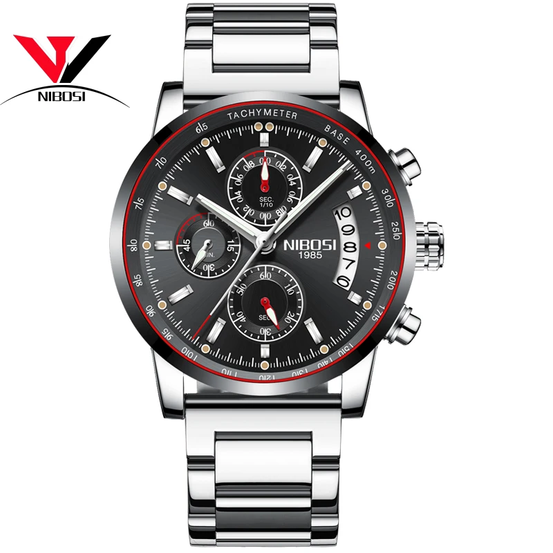 Армейские часы Militar Inox NIBOSI мужские водонепроницаемые спортивные из нержавеющей