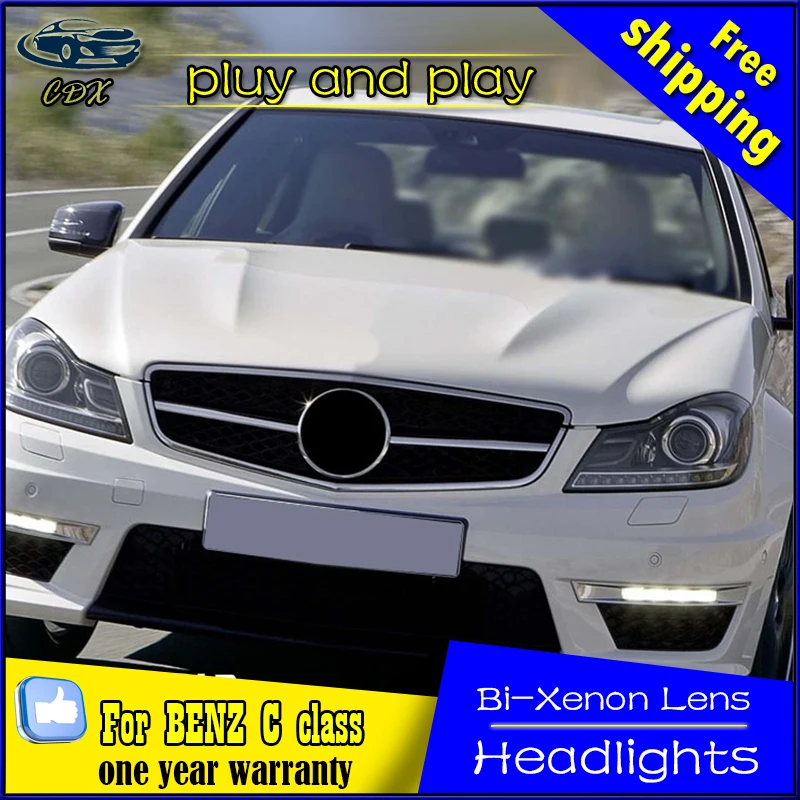 Фара Для 2011 2014 Benz C class W204 C180 C200 C260 ПРИВЕЛО фар с би ксеноном объективе проектора и