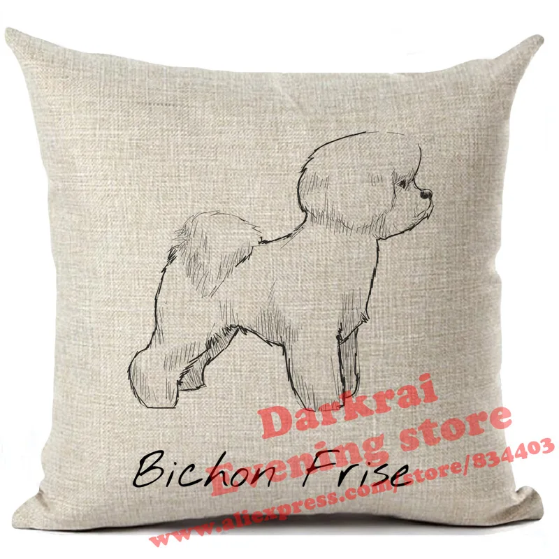12 Cushion Cover Labrador Corgi Doberman Printed Linen Pillows Cover Car Sofa Decorative Throw Pillows Home Decoration Pillow Case - Цвет: 12