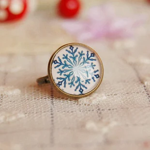 Merry Рождество Снежинка Кольца Регулируемая бронзовая идеи подарков для детей