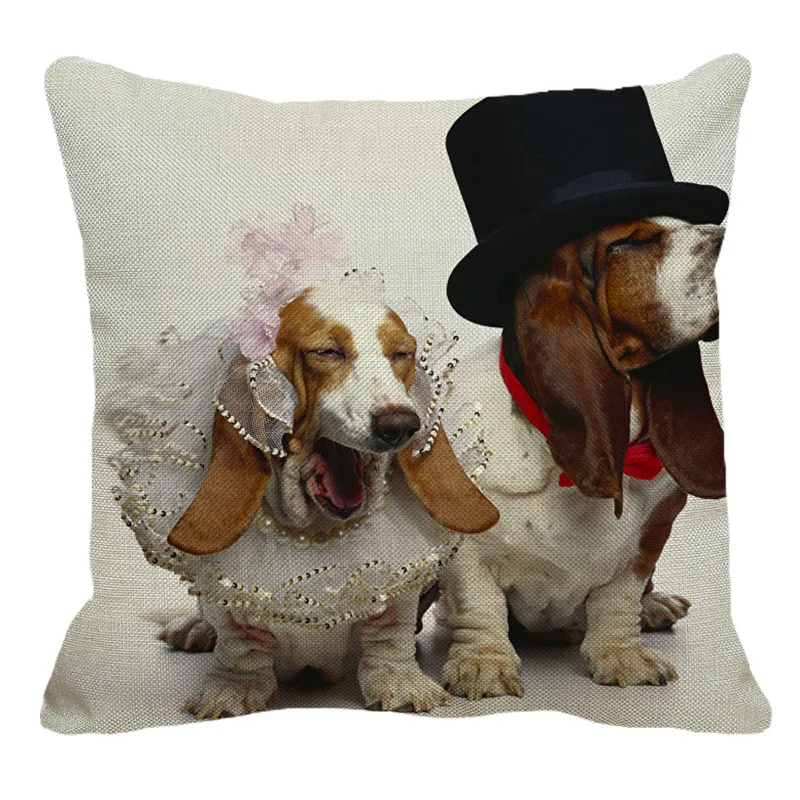 XUNYU 45 см x 45 м креативные животные Bajidu hound новые хлопковые льняные удобные подушки набор домашнее украшение для дивана декоративная подушка YH038