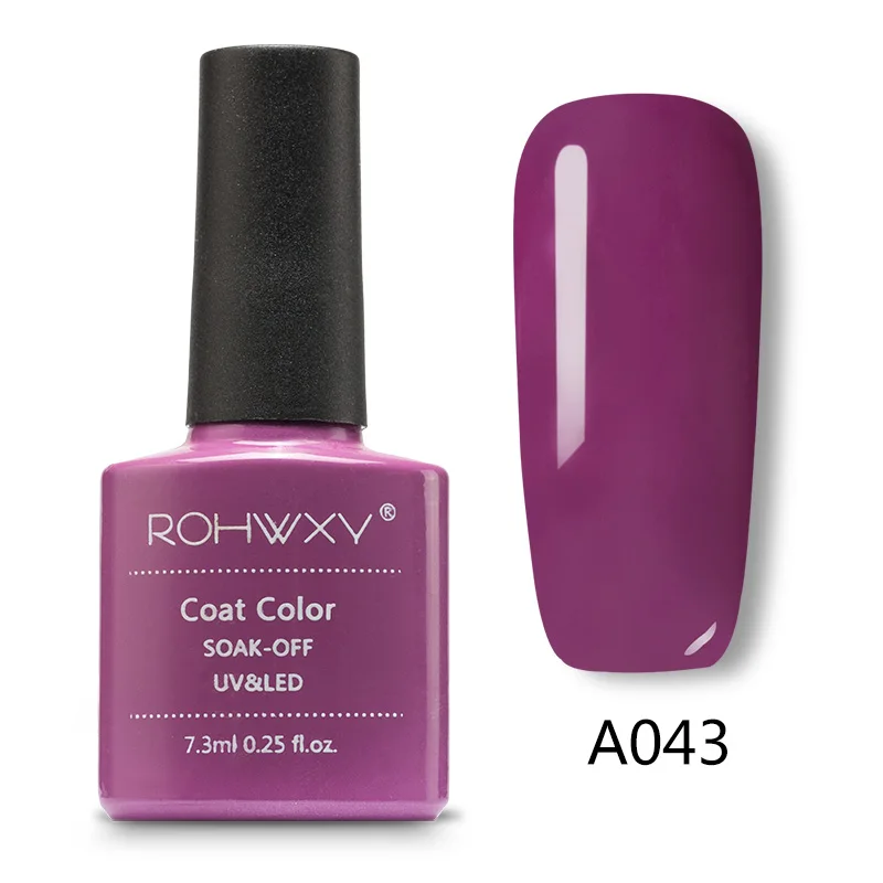 A043 ROHWXY, 60 цветов, УФ-гель для ногтей, дизайн ногтей, Гель-лак, блестящий, отмачивается, лак для маникюра, лак для ногтей, Гель-лак - Цвет: A043