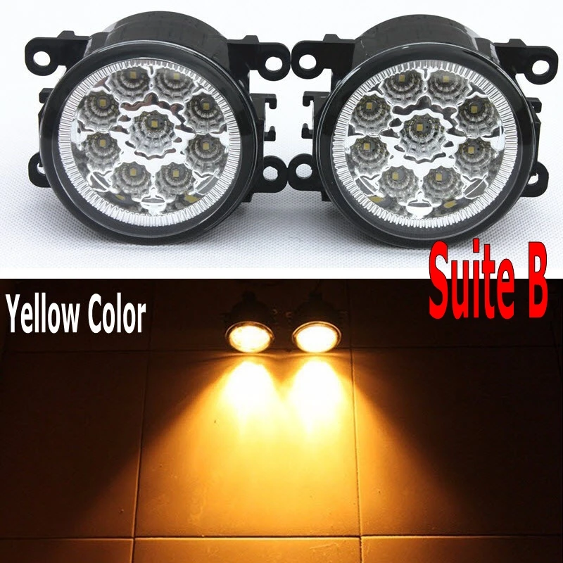 

EEMRKE Car Styling For Ford Mustang 2015 2016 9-Pieces Leds Fog Lights H11 H8 12V 55W LED Fog Head Lamp