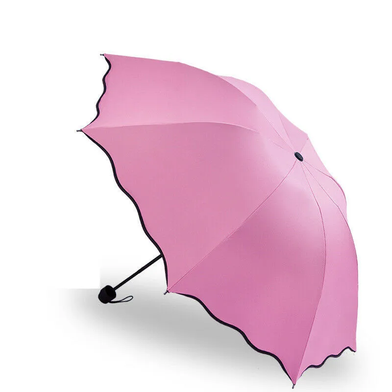 Pink DMBRELLA, меняющий цвет, зонтик, водостойкий, цветущая девочка, принцесса, зонтик, солнце, дождь, мини, складной зонтик, подарок DM007 - Цвет: Pink