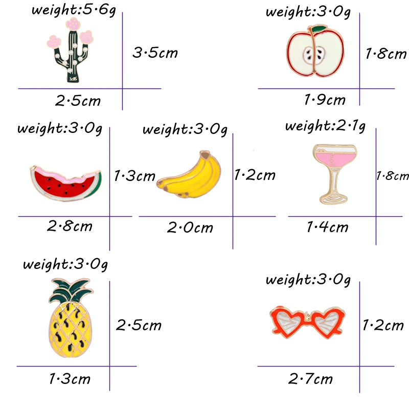 Мультяшные броши и булавки с фруктами милые эмалированные значки бананом