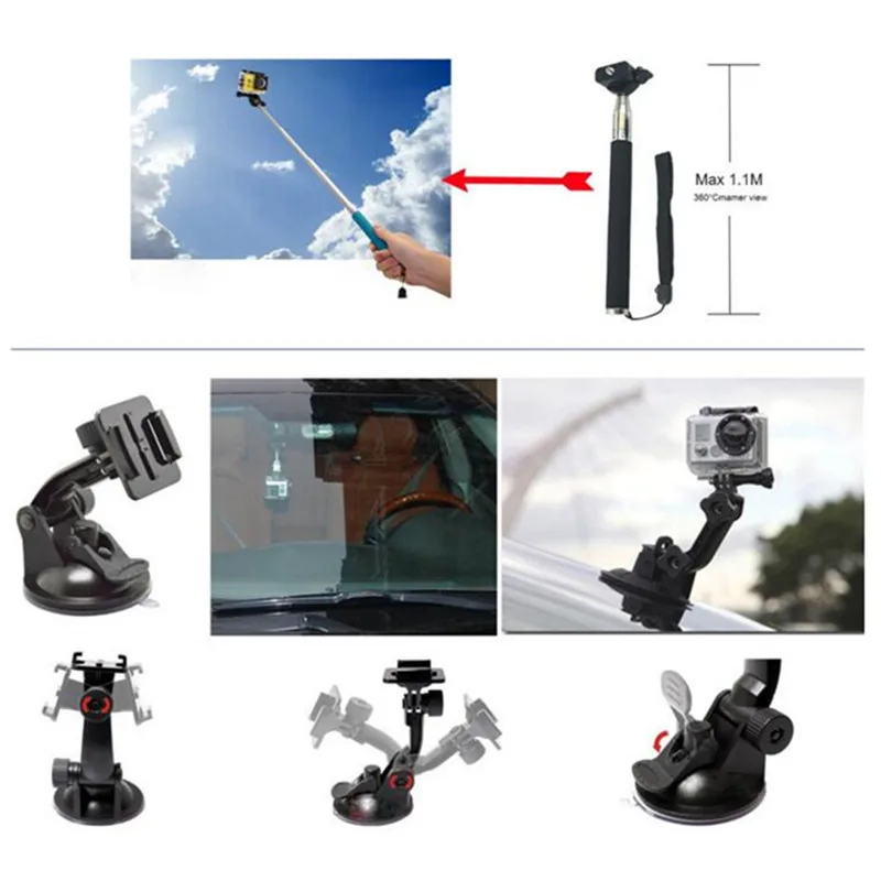 Sansnail для Gopro набор аксессуаров для go pro hero 7 6 5 4 3 комплект 3 способ селфи палка для Eken h8r/для xiaomi yi