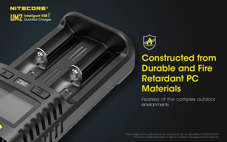 NITECORE UM2 автоматический универсальный Быстрый Интеллектуальный USB ЖК-дисплей батарея