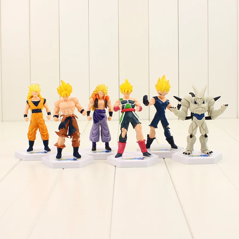 6 шт./лот Dragon Ball Z Super Saiyan плавки Vegeta Goku Gohan Frieza Cell Beerus Gotenks uub Фигурки игрушки Рождественский подарок