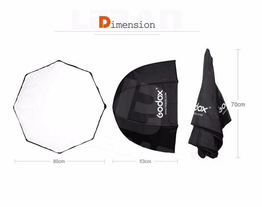 Godox Portabl 80 см/31,5 дюйма Octagon Flash зонт для софтбокса Brolly вспышка со светоотражателем light софтбокс для вспышки фотографии
