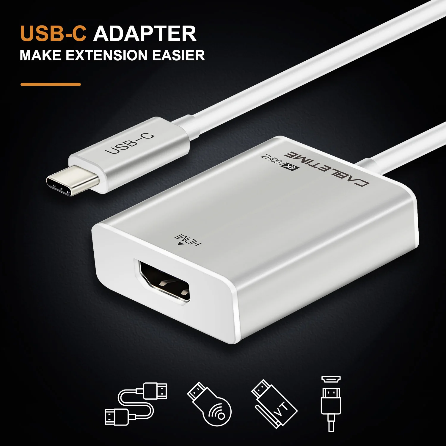 Кабель USB C HDMI адаптер type C 3,1-HDMI 4K 60Hz конвертер для HDTV Macbook Galaxy S9/S8 Note 9 huawei samsung C032