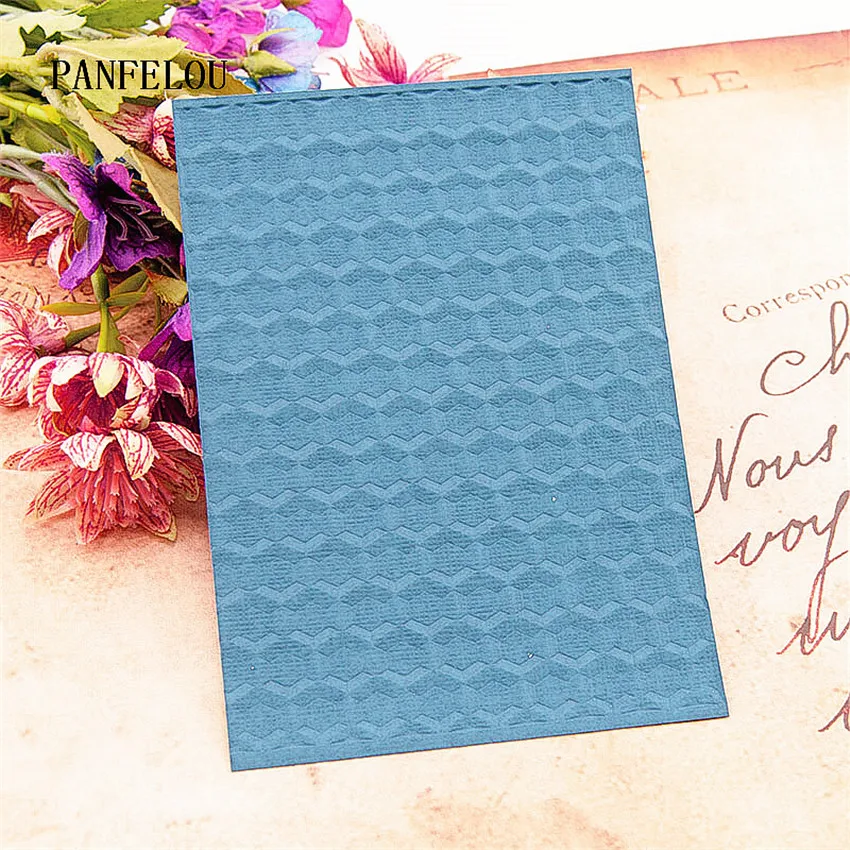 PANFELOU 3D Lozenge honeycomb папки для тиснения пластиковый шаблон скрапбукинга DIY помадка