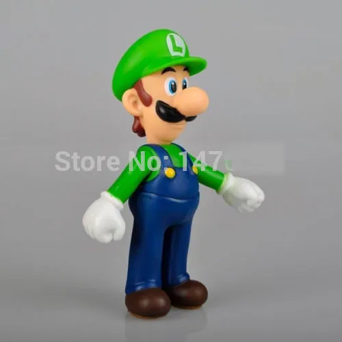 New Super Mario Bros 5&quot LUIGI Action Figure Toy Green Hat Quality wr | Игрушки и хобби