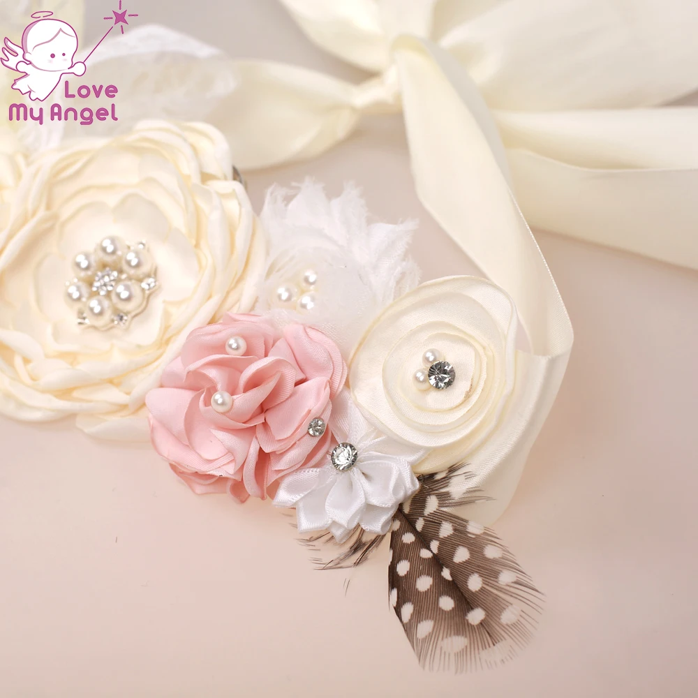 1 шт. жемчужный пояс цвета слоновой кости для беременных с цветочным узором