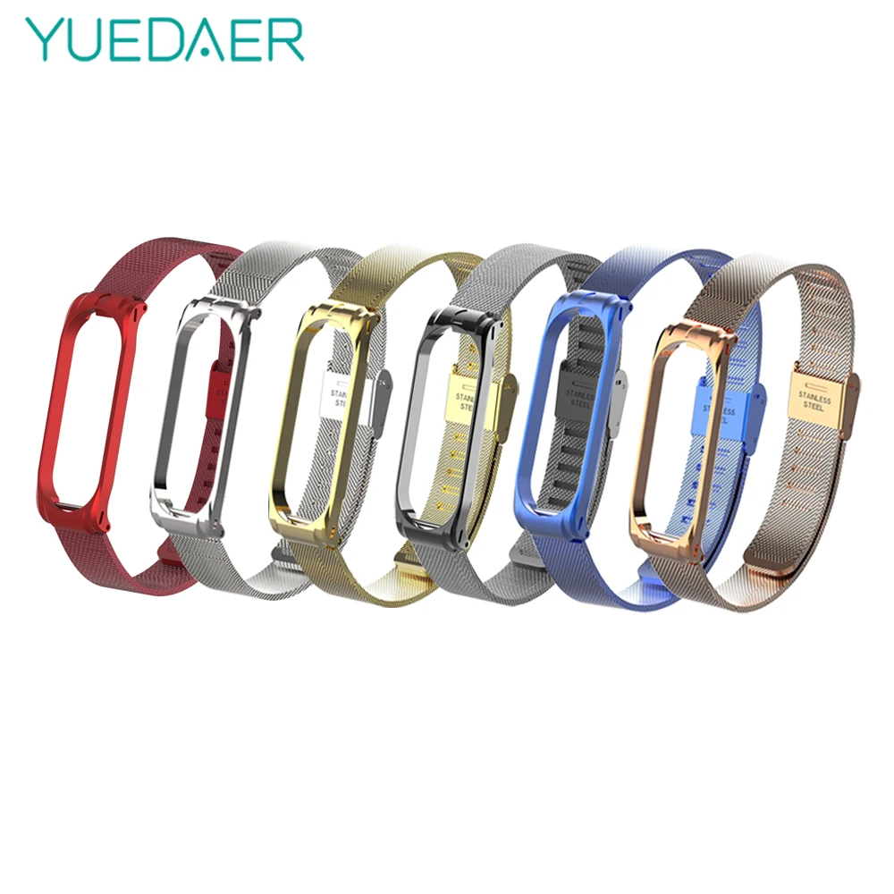 Браслет для Xiaomi mi Band 3 ремешок mi lanese Пряжка металлический ремешок на запястье Безвинтовой ремешок для Xiaomi mi Band 4 умные аксессуары