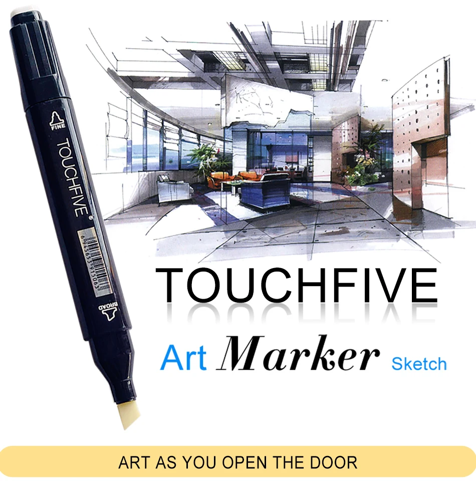 Touchfive 0# набор художественных бесцветных маркеров блендеров с двойным наконечником для эскизов, рисования манги и аниме, дизайна