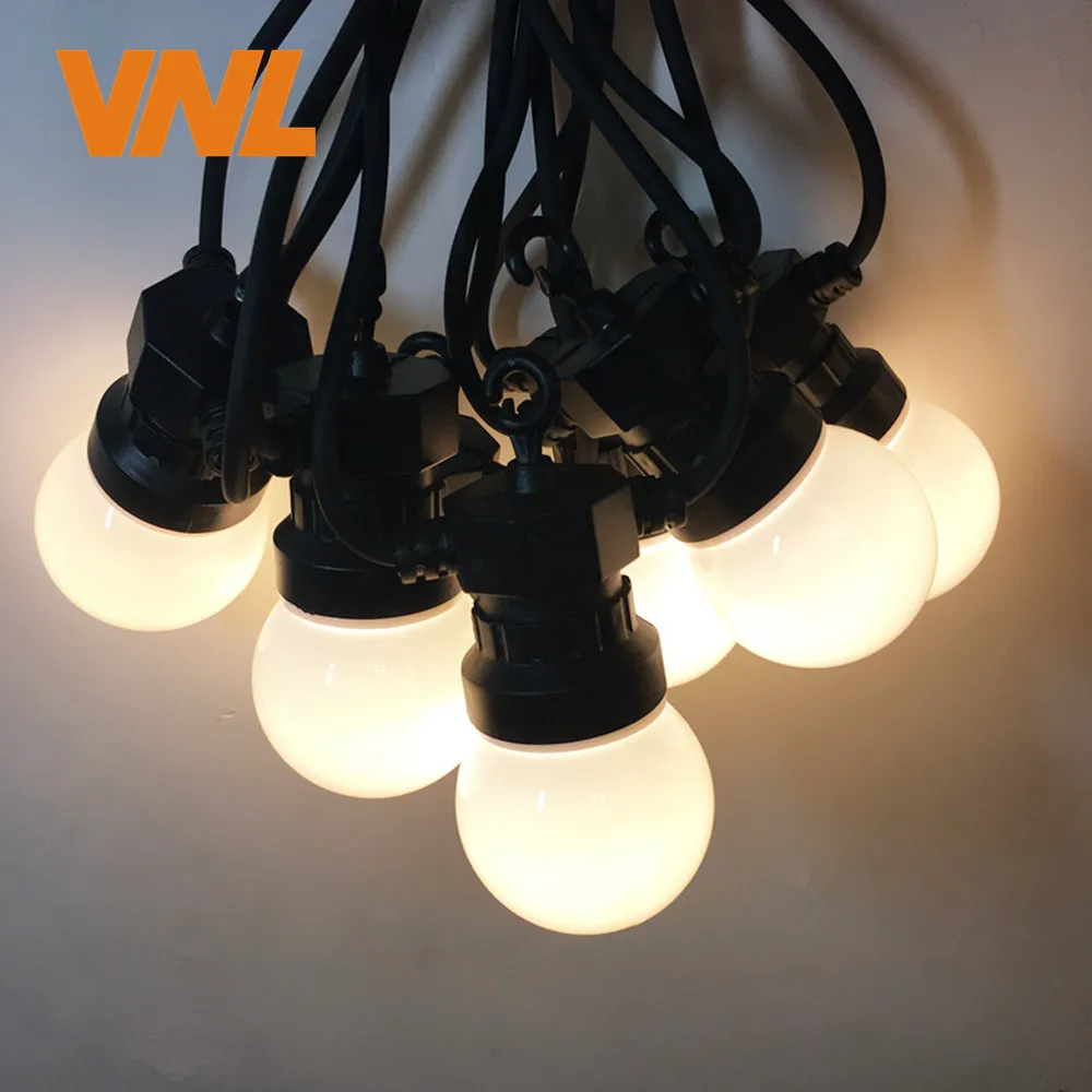 VNL IP65 13 м 20X G50 светодиодный светильник с шаровым шаром молочного цвета, светодиодный светильник с теплой гирляндой для свадьбы, сада, вечерние, патио, Открытый Декор
