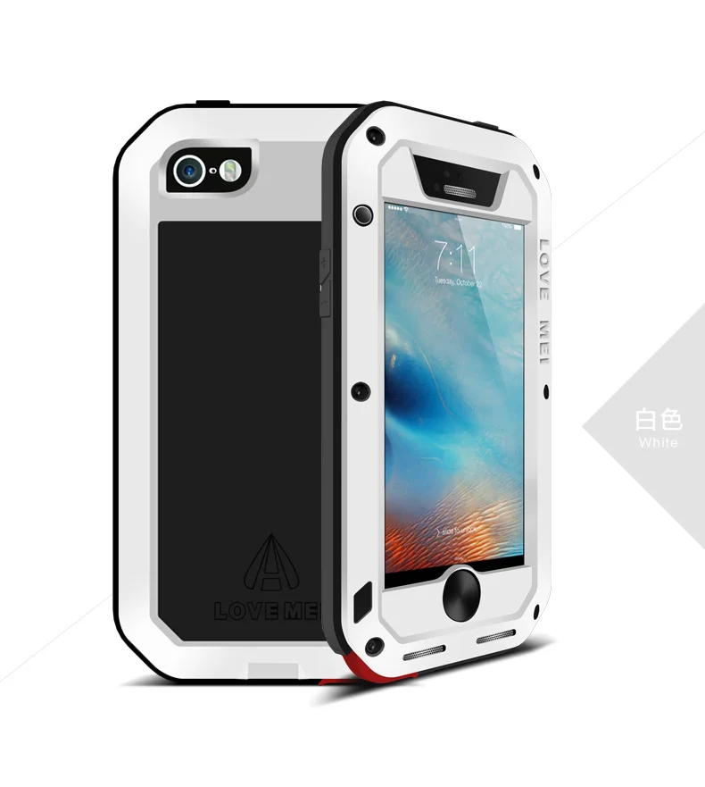 Love Mei бренд чехол для iPhone 5 5S SE металлический противоударный телефон чехол для iPhone 5 5S SE полный корпус анти-осень прочный бронированный чехол