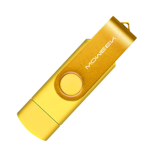 Moweek USB 3,0 OTG USB флэш-накопитель для Android смартфон 8 Гб оперативной памяти, 16 Гб встроенной памяти, 32 ГБ, 64 ГБ, 128 ГБ флэш-накопитель высокой скорости cle USB флеш-накопитель - Цвет: Yellow