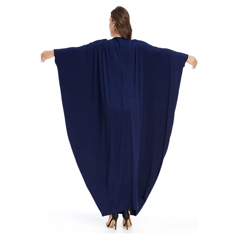 Loose large size women's dresses muslim abaya dress dubai bat sleeves islamic dress arabic kaftan plus size islamic clothing