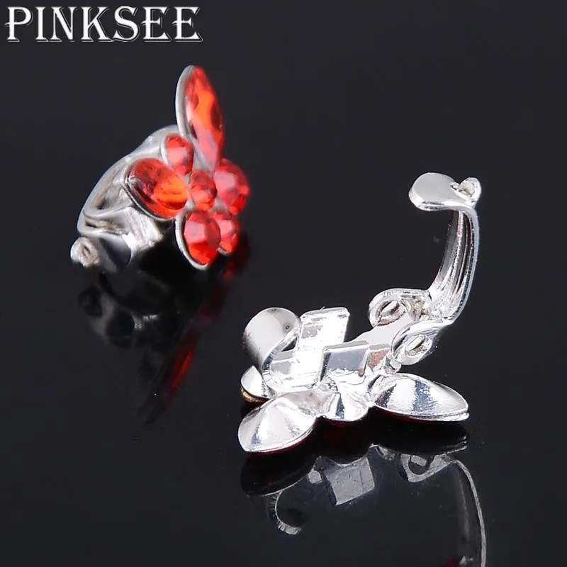 10 шт./компл. заколки для волос невесты блестящие с кристаллами бабочками детские