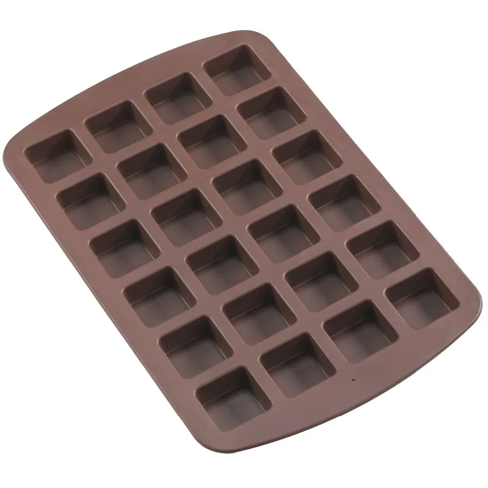 Mity Rain Bite-size Brownie Squares силиконовая форма 24 полости шоколадного брауни выпечка леденцы и мороженое формы, антипригарные